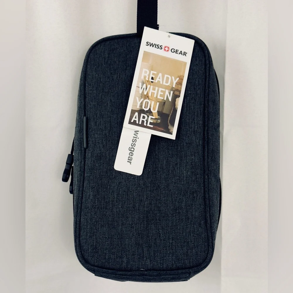SWISS GEAR - The Vertical Fully Lined Hanging Toiletry Bag - Dark Gray. NWT